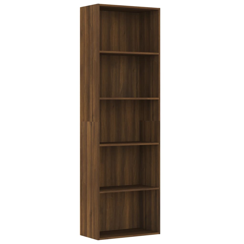 Boekenkast 60x30x189 cm bewerkt hout eikenkleurig