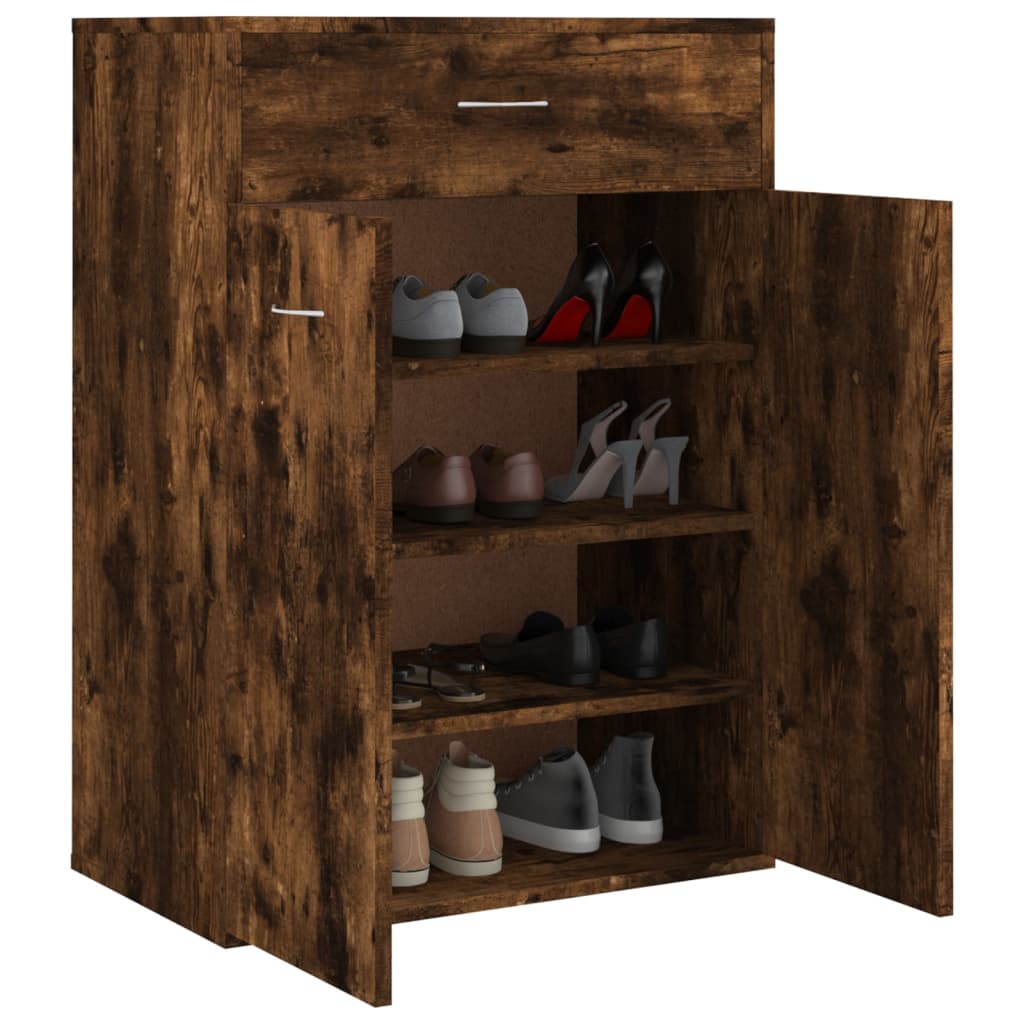 Meuble à chaussures 60x35x84 cm en bois travaillé