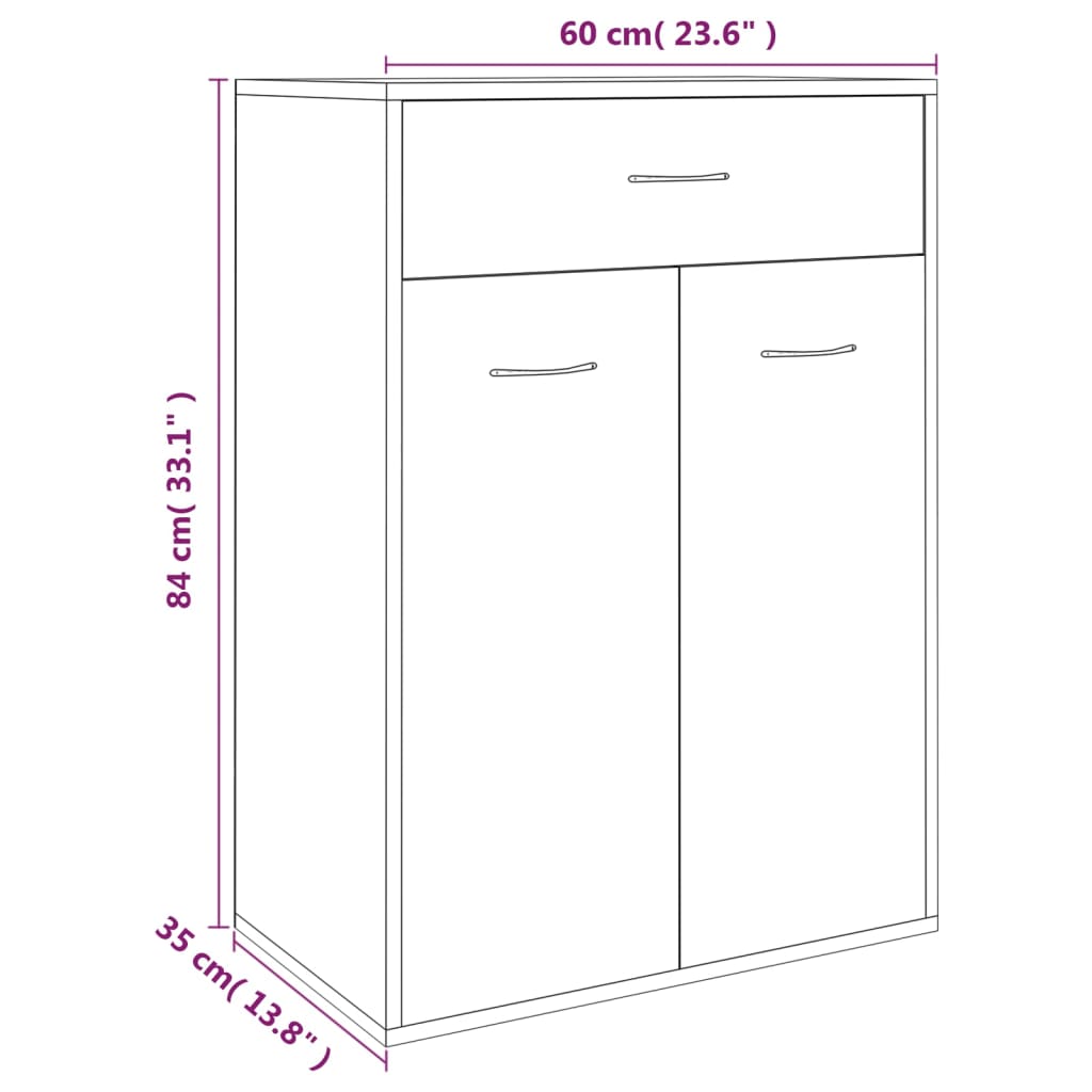 Schoenenkast 60x35x84 cm bewerkt hout