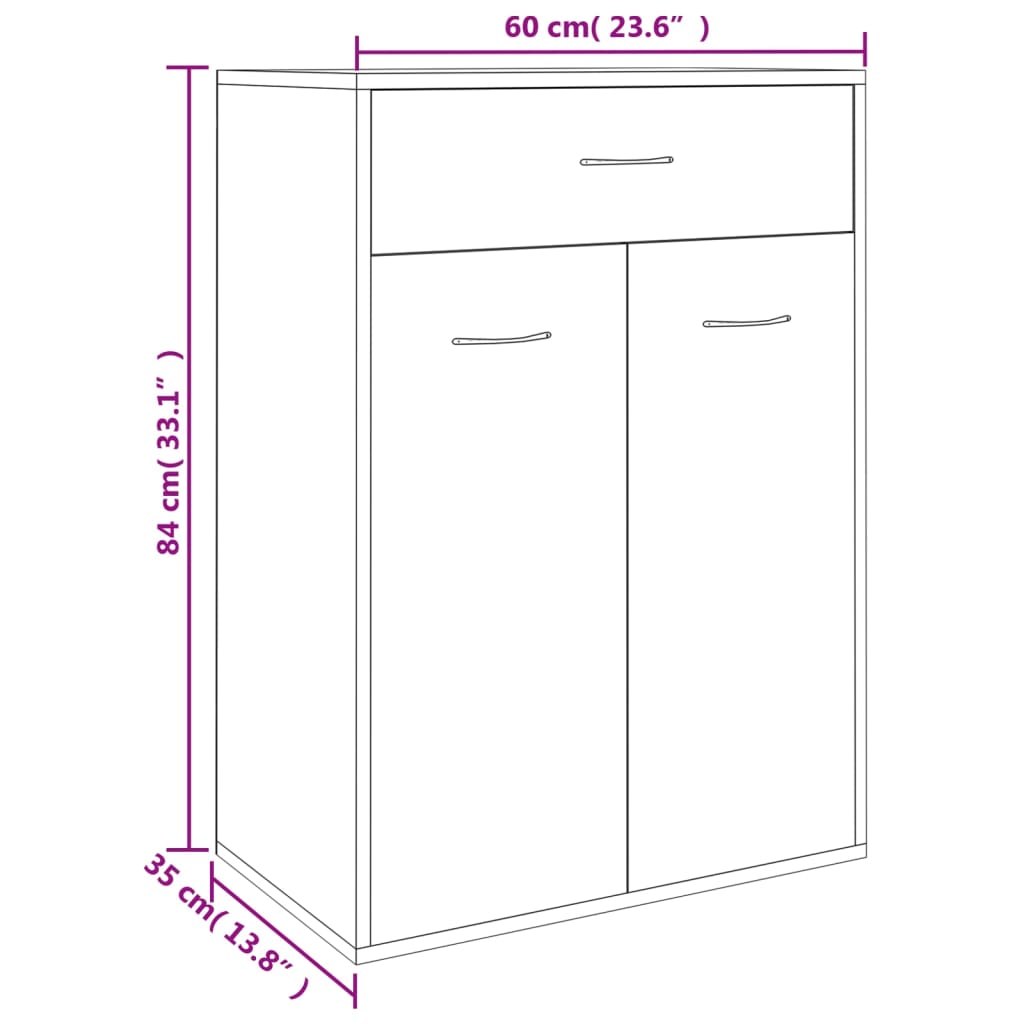 Schoenenkast 60x35x84 cm bewerkt hout