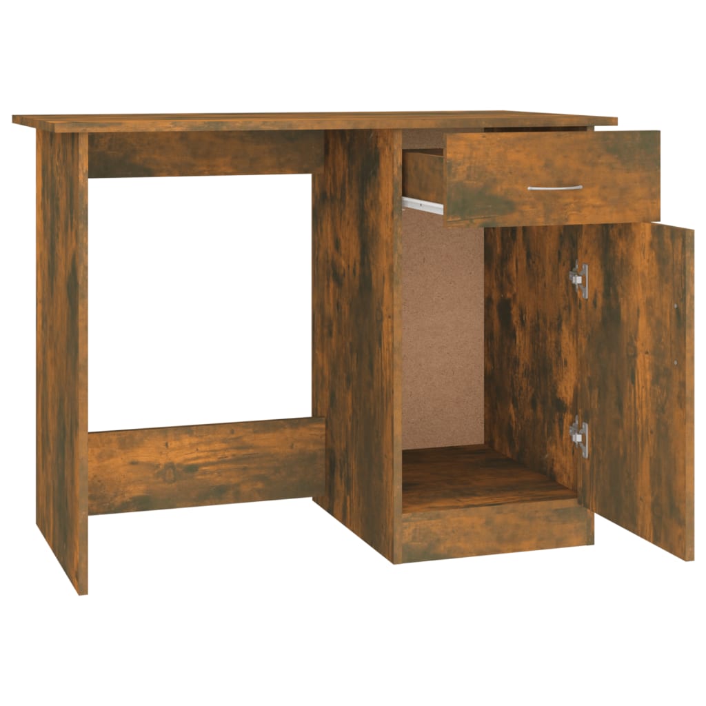 Bureau 100x50x76 cm bewerkt hout bruin eikenkleur