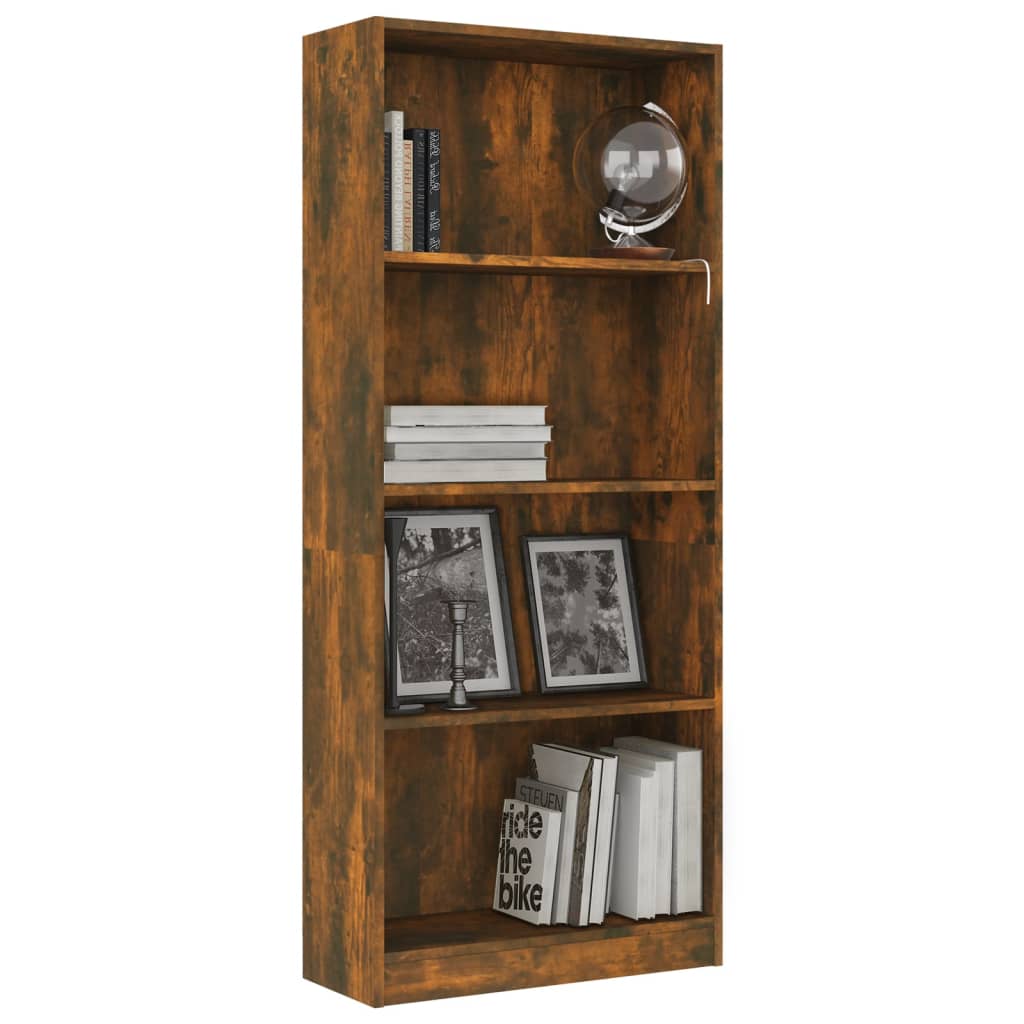 Boekenkast met 4 schappen 80x24x142 cm hout