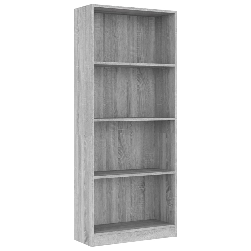 Boekenkast met 4 schappen 80x24x142 cm hout