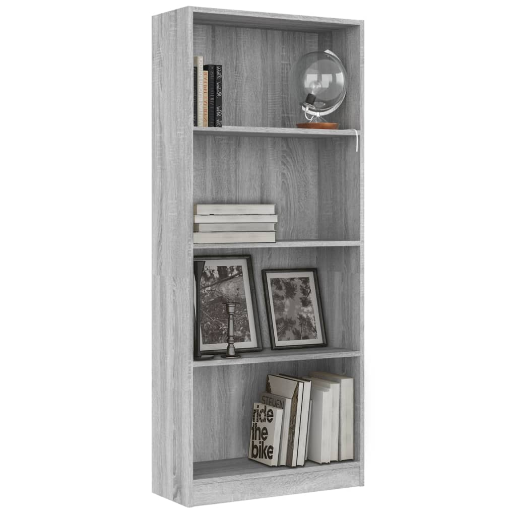 Boekenkast 60x24x175 cm bewerkt hout eikenkleurig