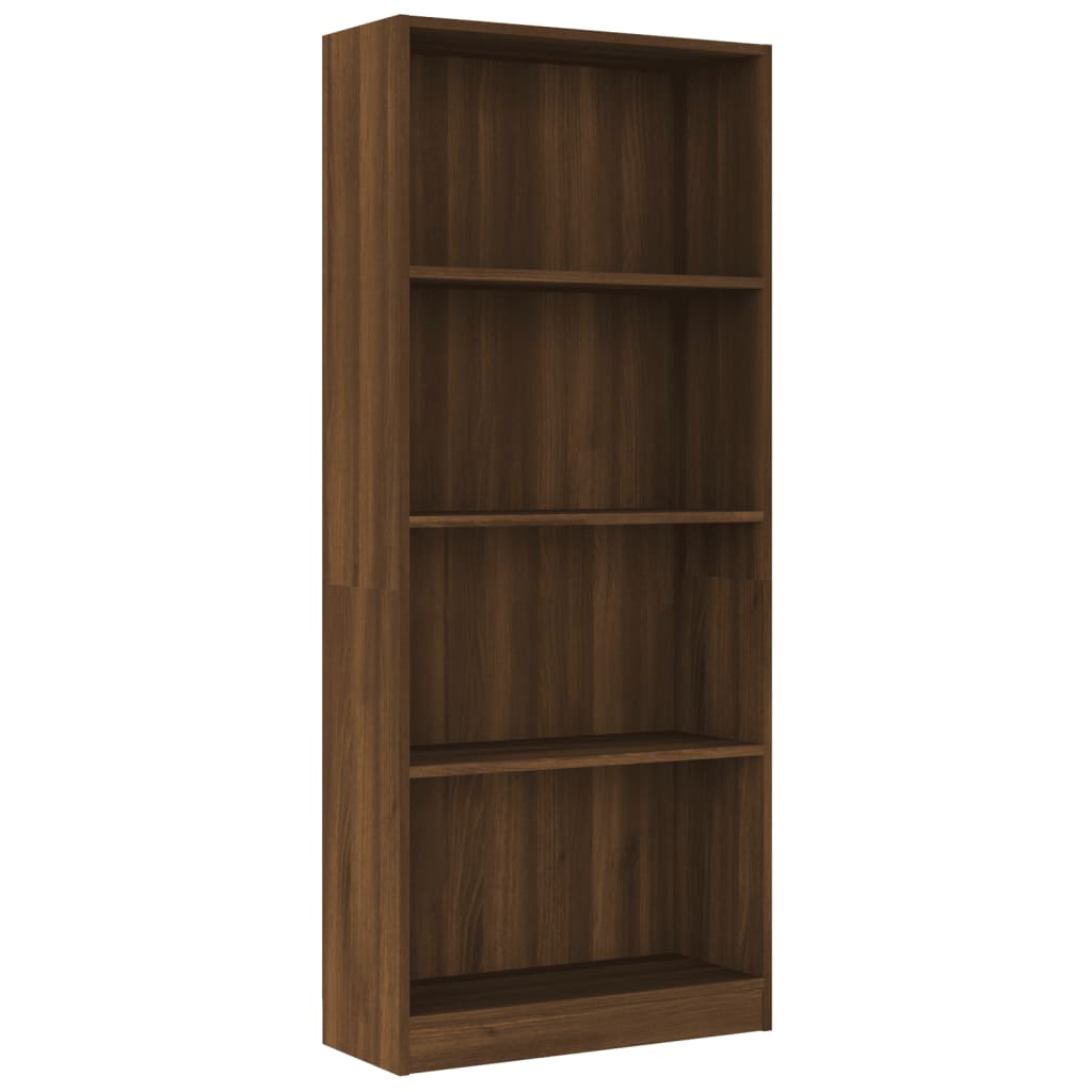 Boekenkast 60x24x175 cm bewerkt hout eikenkleurig