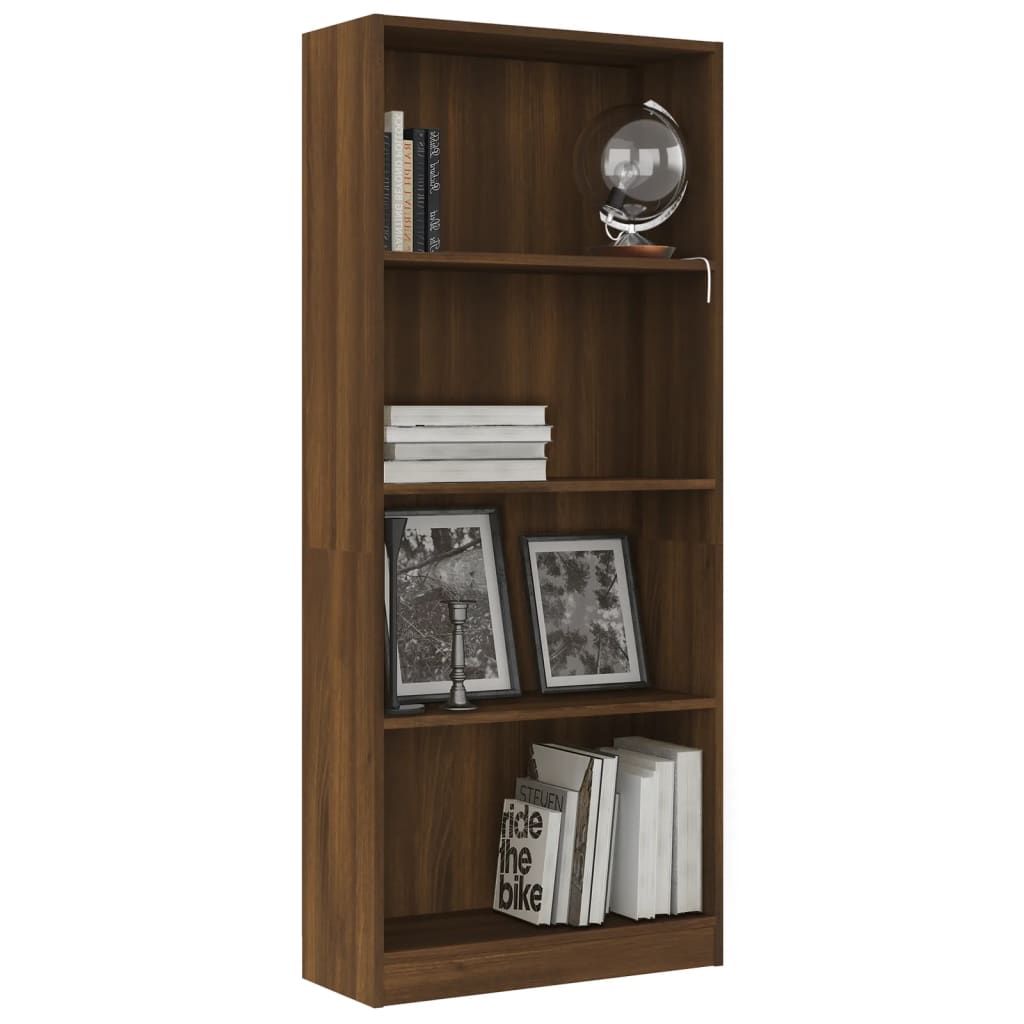 Boekenkast met 4 schappen 80x24x142 cm hout