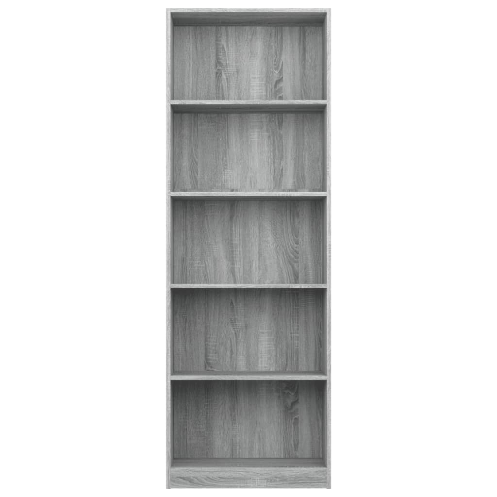 Boekenkast 60x24x175 cm bewerkt hout eikenkleurig