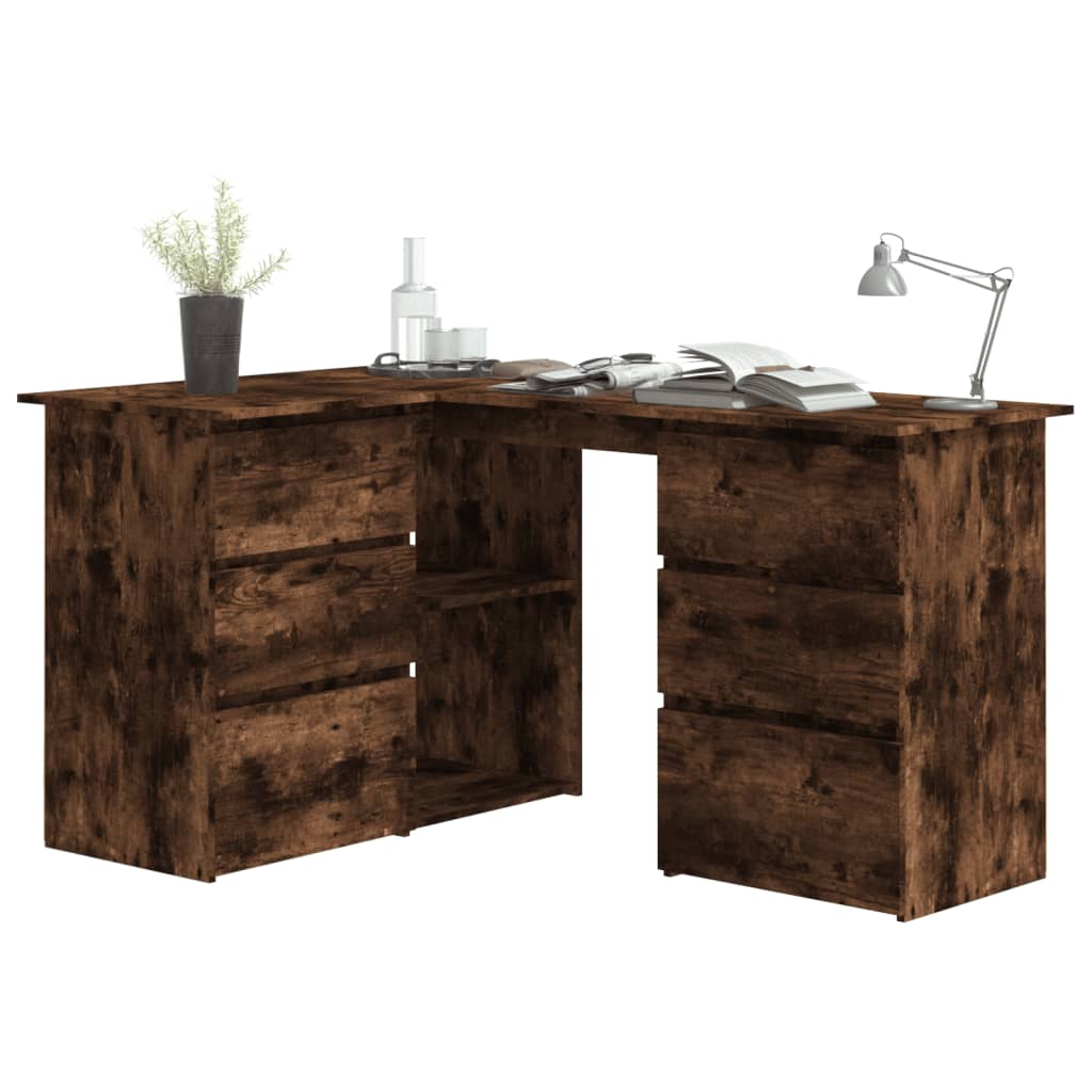 Hoekbureau 145x100x76 cm bewerkt hout