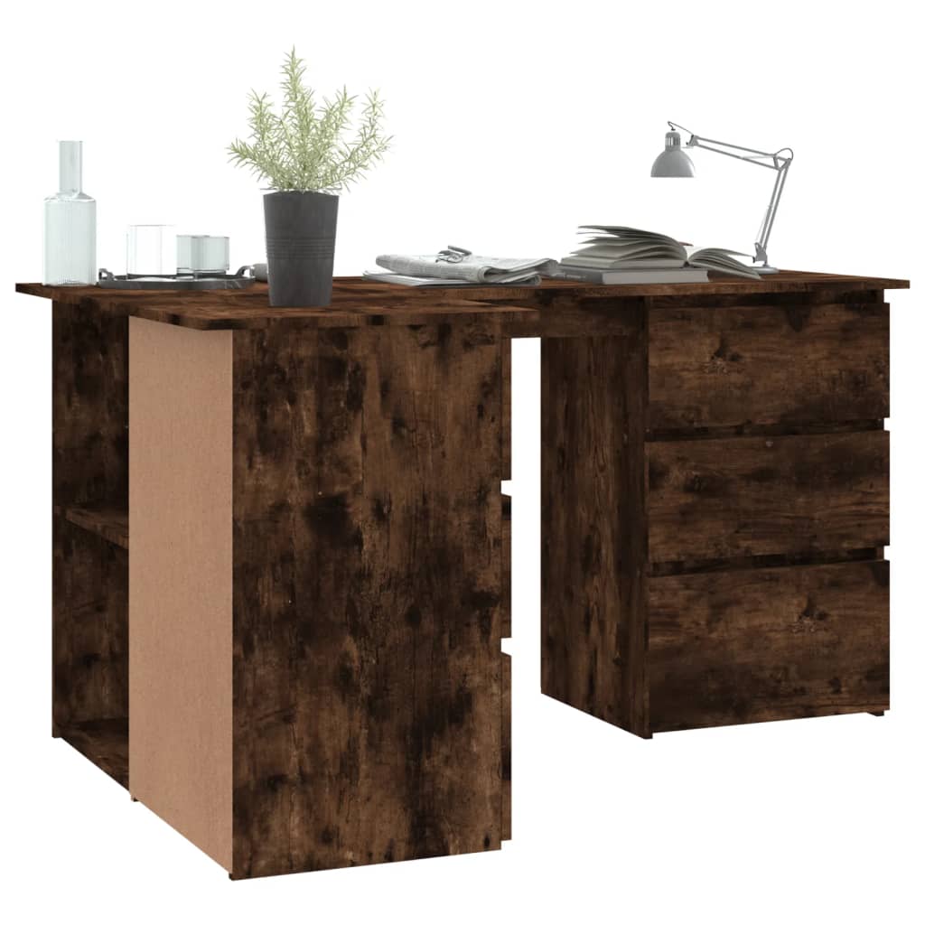 Hoekbureau 145x100x76 cm bewerkt hout