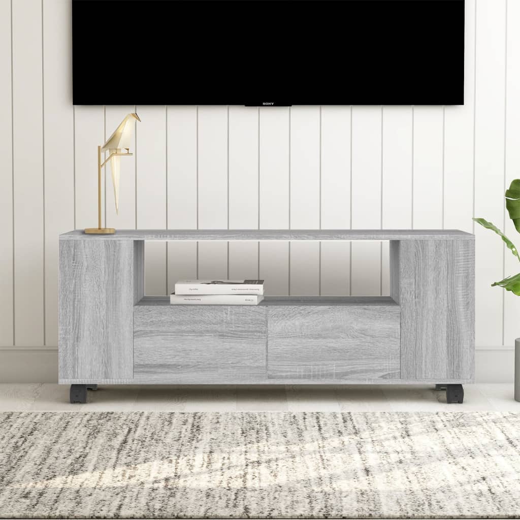 Tv-meubel 120x35x48 cm bewerkt hout eikenkleurig