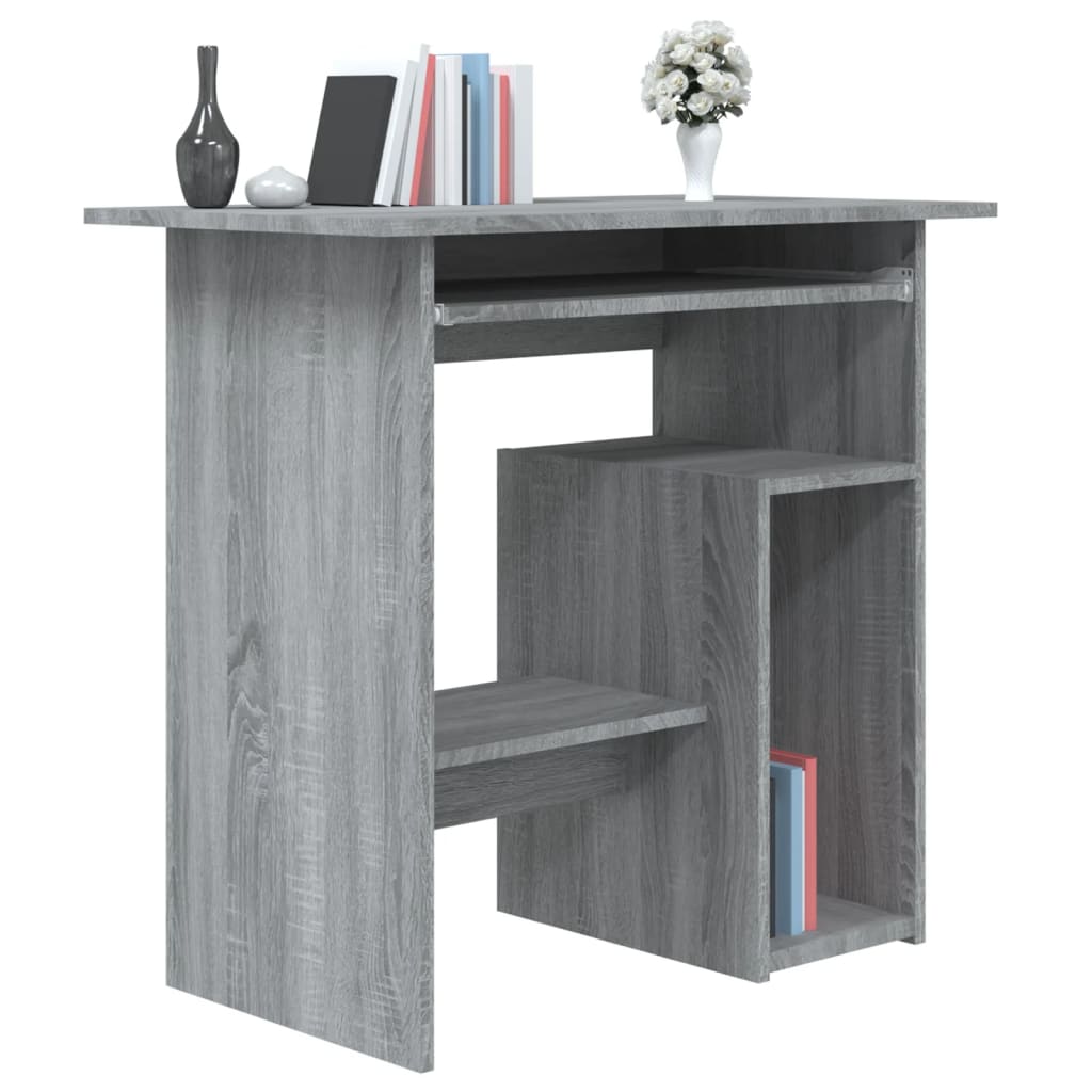 Bureau 80x45x74 cm bewerkt hout eikenkleurig