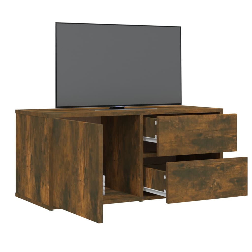 Tv-meubel 80x34x36 cm bewerkt hout eikenkleurig