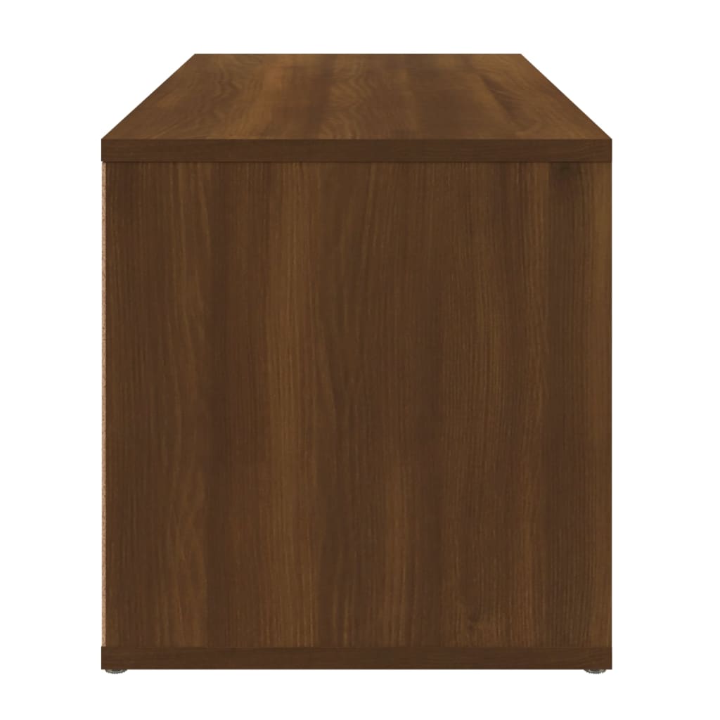 Meuble TV 80x34x36 cm ouvré en bois couleur chêne