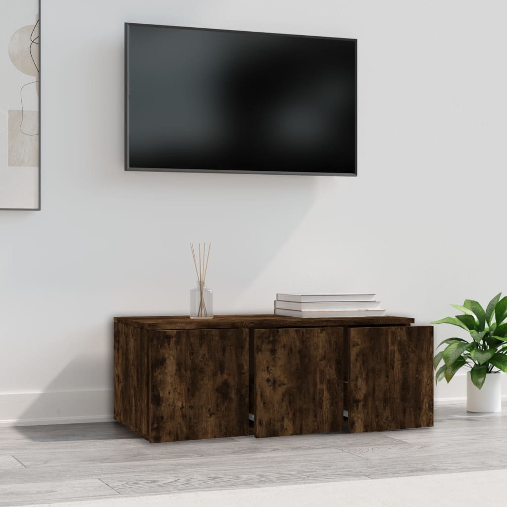 Meuble TV 80x34x30 cm en bois travaillé