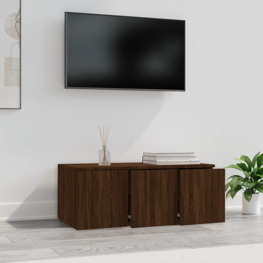 Meuble TV 80x34x30 cm en bois travaillé