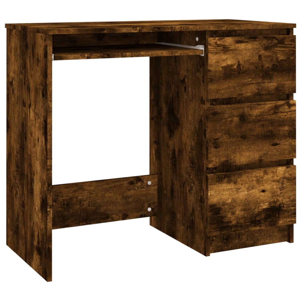 Bureau 90x45x76 cm bewerkt hout eikenkleurig