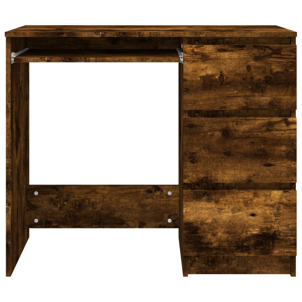 Bureau 90x45x76 cm bewerkt hout eikenkleurig