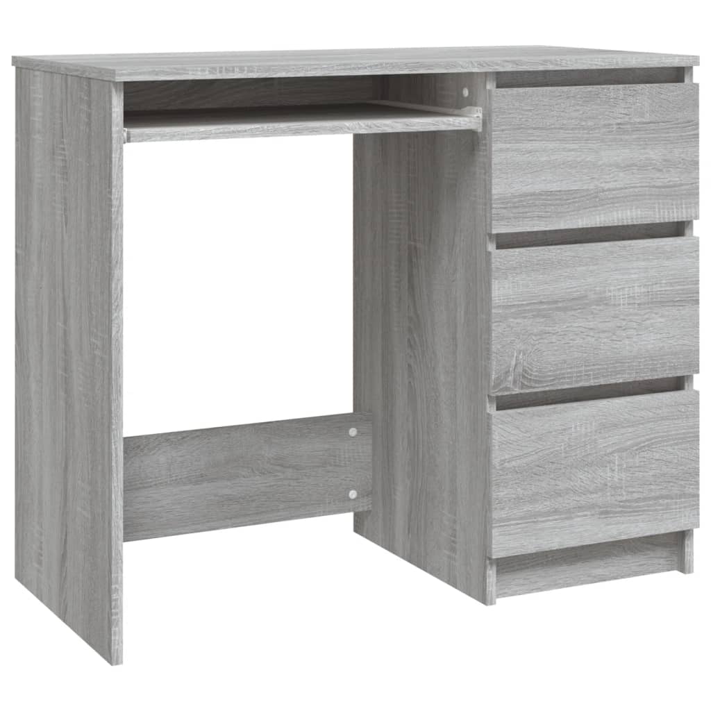 Bureau 90x45x76 cm bewerkt hout eikenkleurig