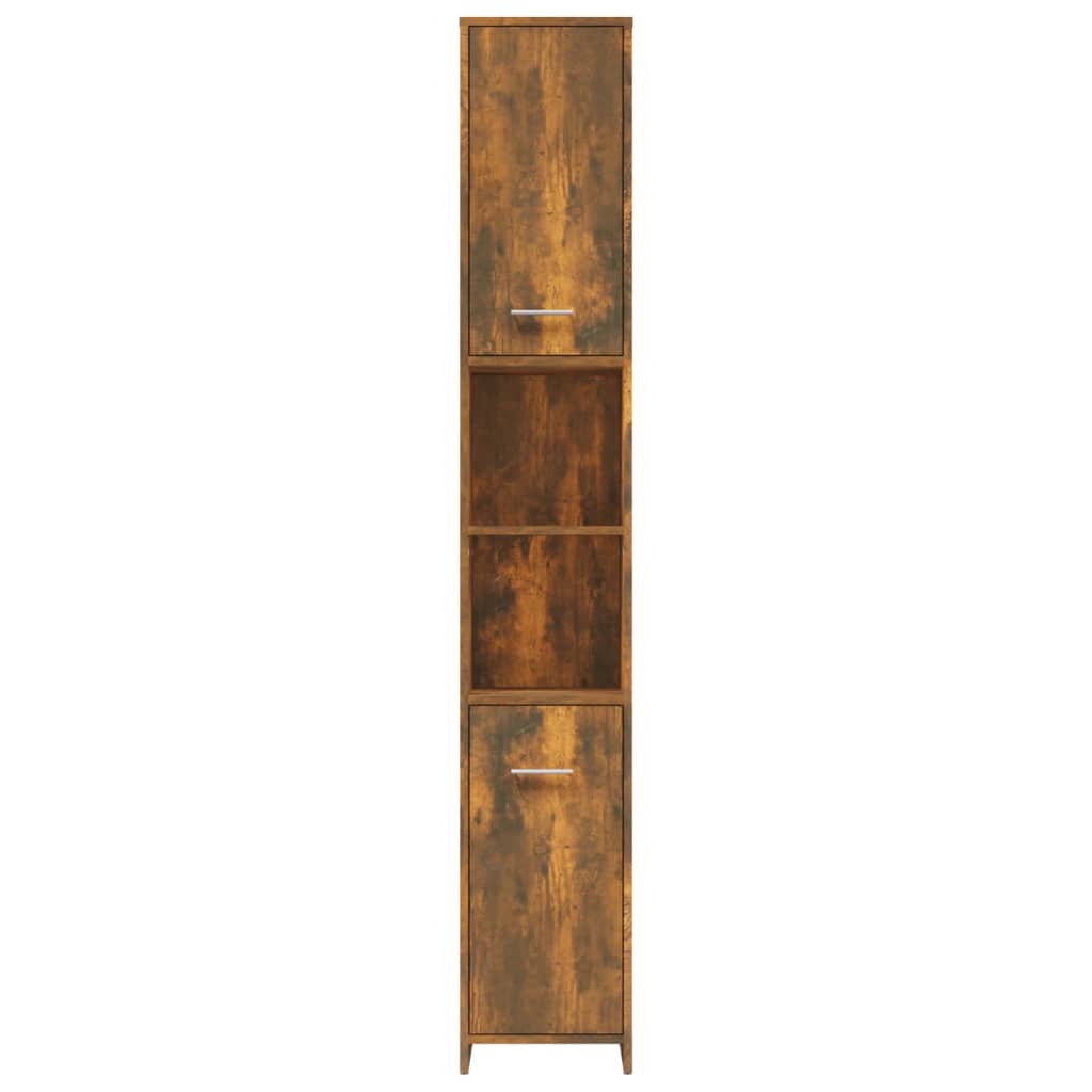 Badkamerkast 30x30x183,5 cm bewerkt hout oud houtkleurig