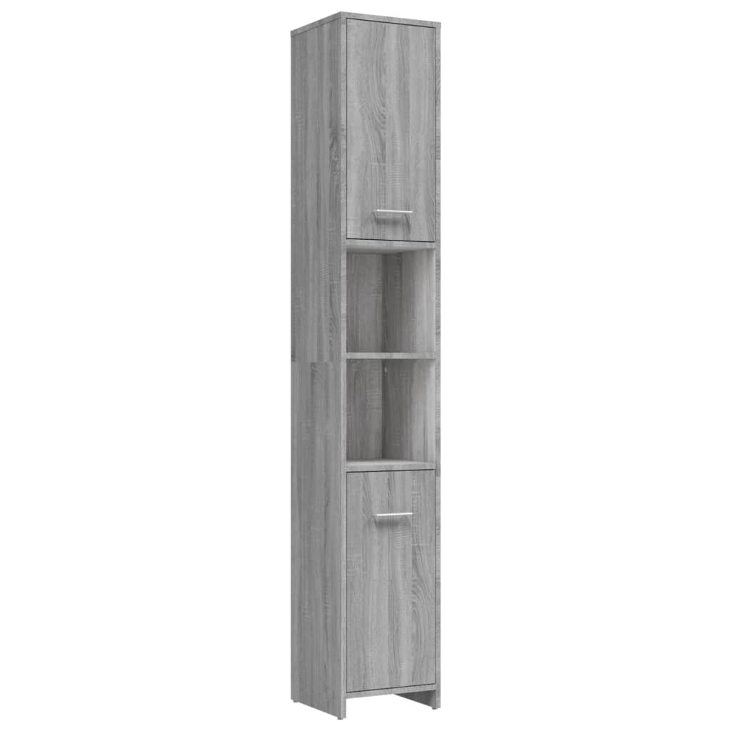 Badkamerkast 30x30x183,5 cm bewerkt hout oud houtkleurig