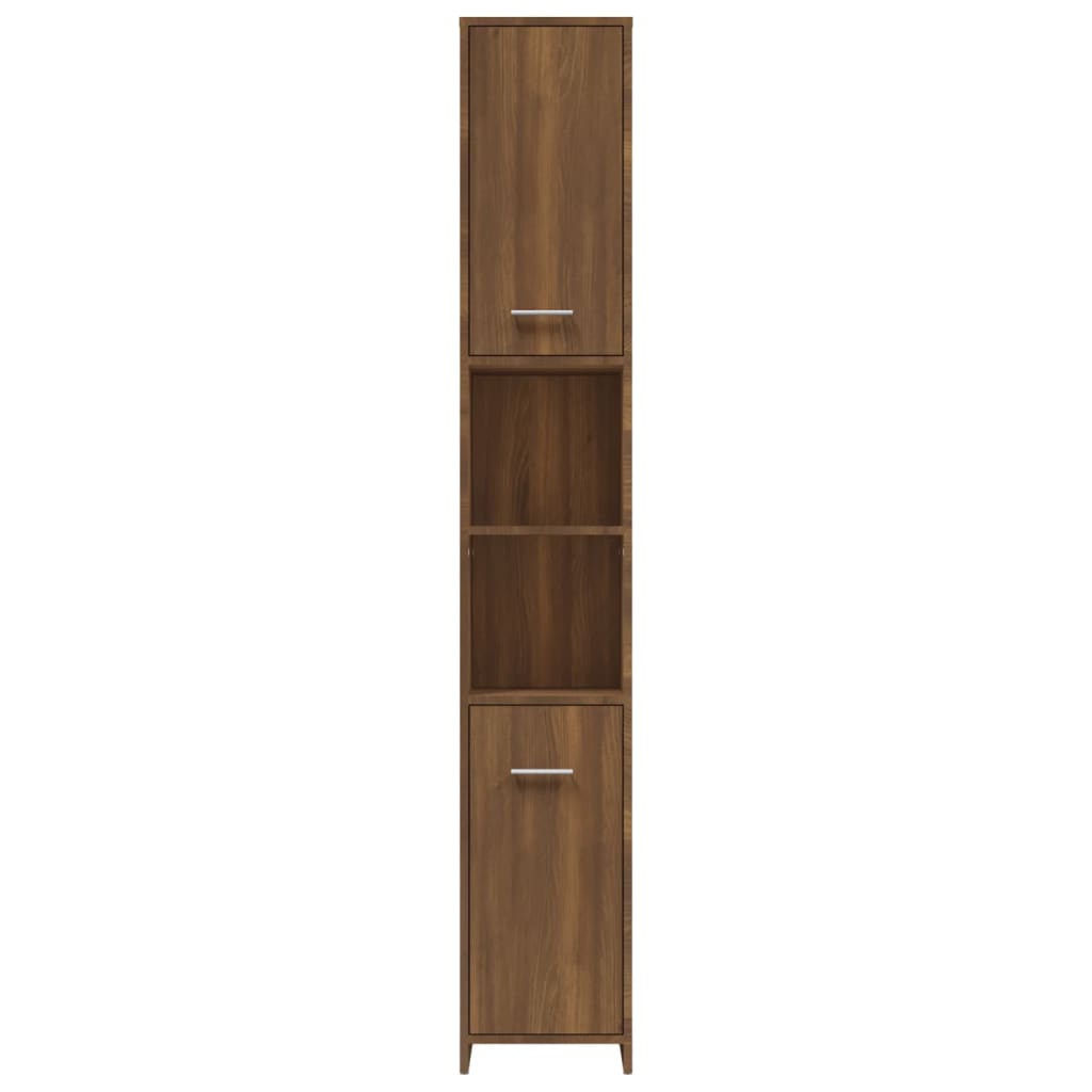 Badkamerkast 30x30x183,5 cm bewerkt hout oud houtkleurig