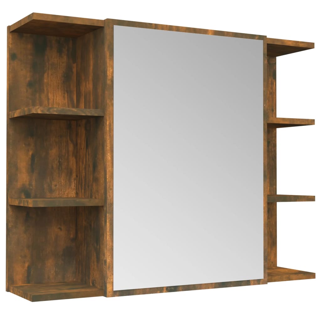 Armoire de toilette avec miroir 80x20,5x64 cm en bois travaillé