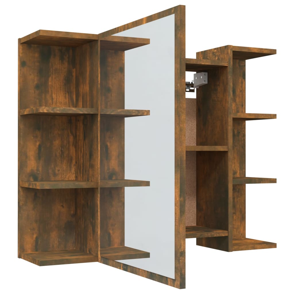 Armoire de toilette avec miroir 80x20,5x64 cm en bois travaillé