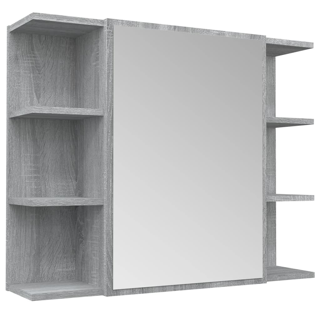 Armoire de toilette avec miroir 80x20,5x64 cm en bois travaillé