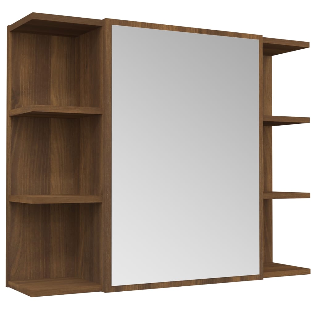 Armoire de toilette avec miroir 80x20,5x64 cm en bois travaillé