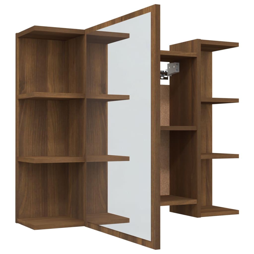 Armoire de toilette avec miroir 80x20,5x64 cm en bois travaillé