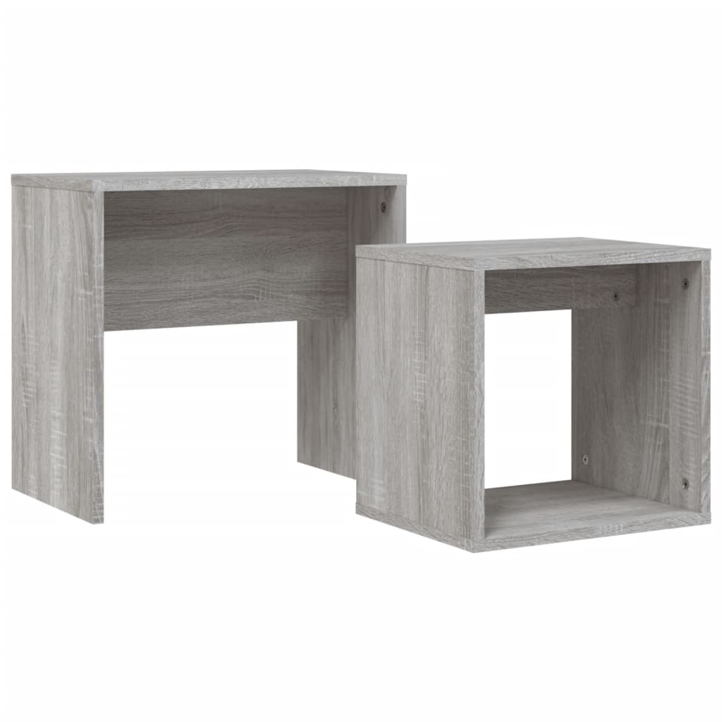 Ensemble table basse 48x30x45 cm en bois travaillé