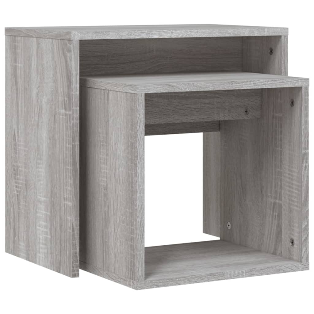 Ensemble table basse 48x30x45 cm en bois travaillé