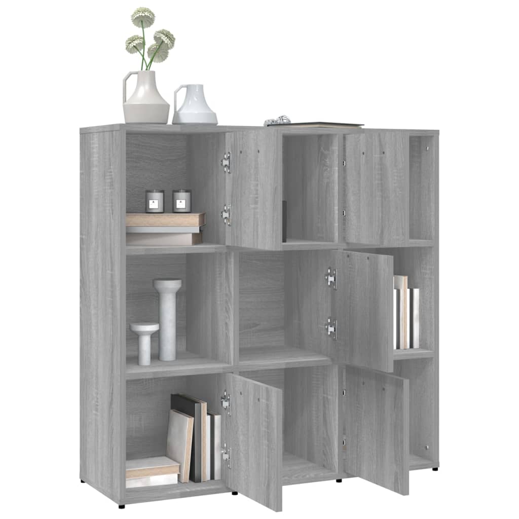 Boekenkast 90x30x90 cm bewerkt hout eikenkleurig