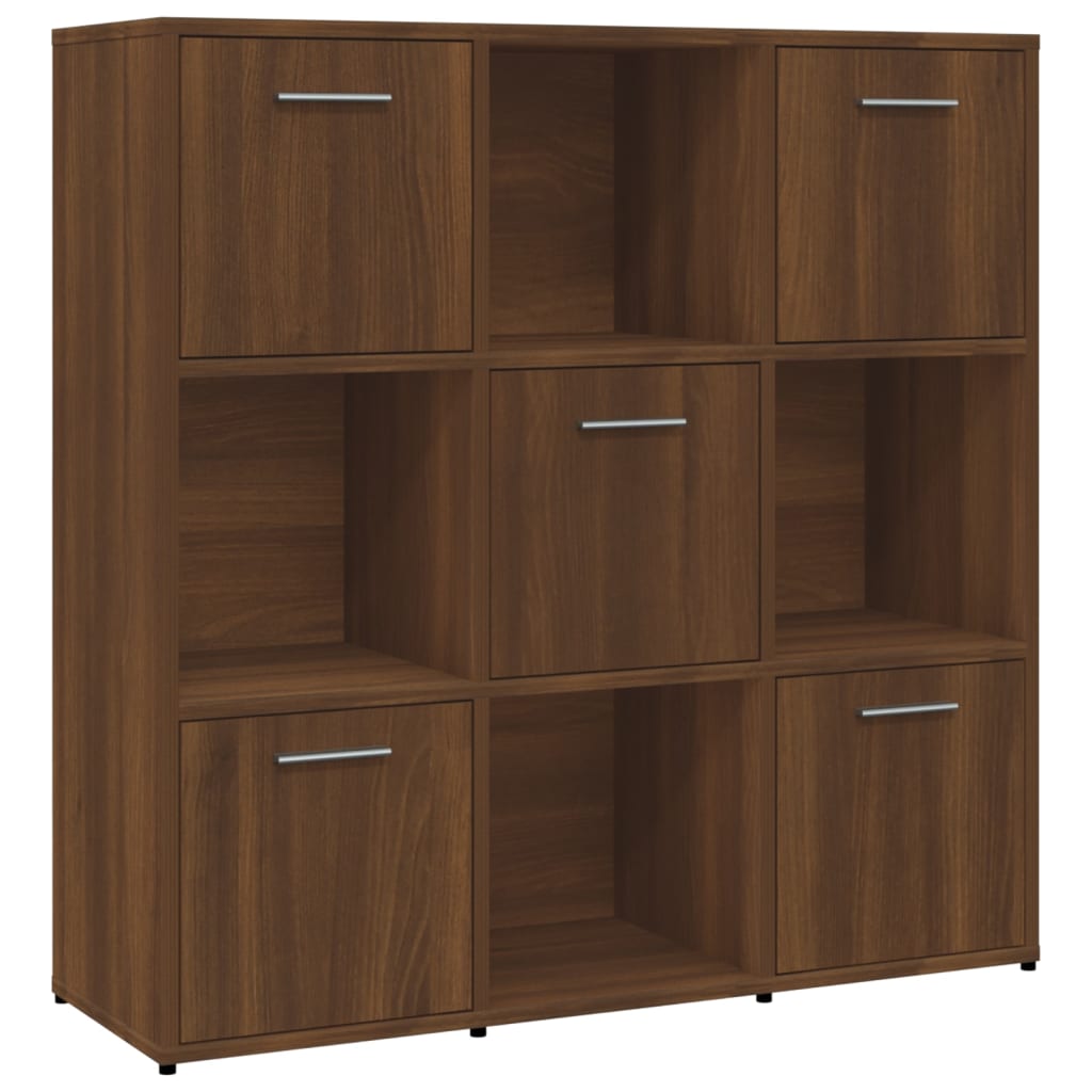 Boekenkast 90x30x90 cm bewerkt hout eikenkleurig