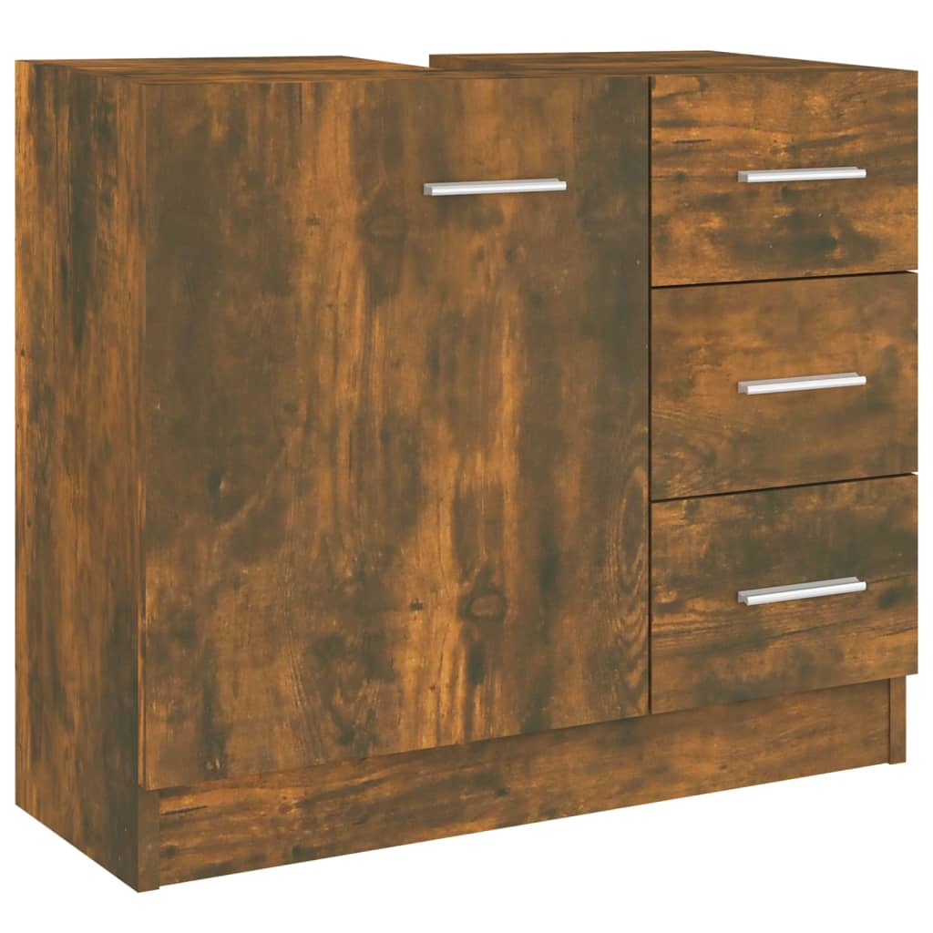 Meuble vasque 63x30x54 cm en bois travaillé