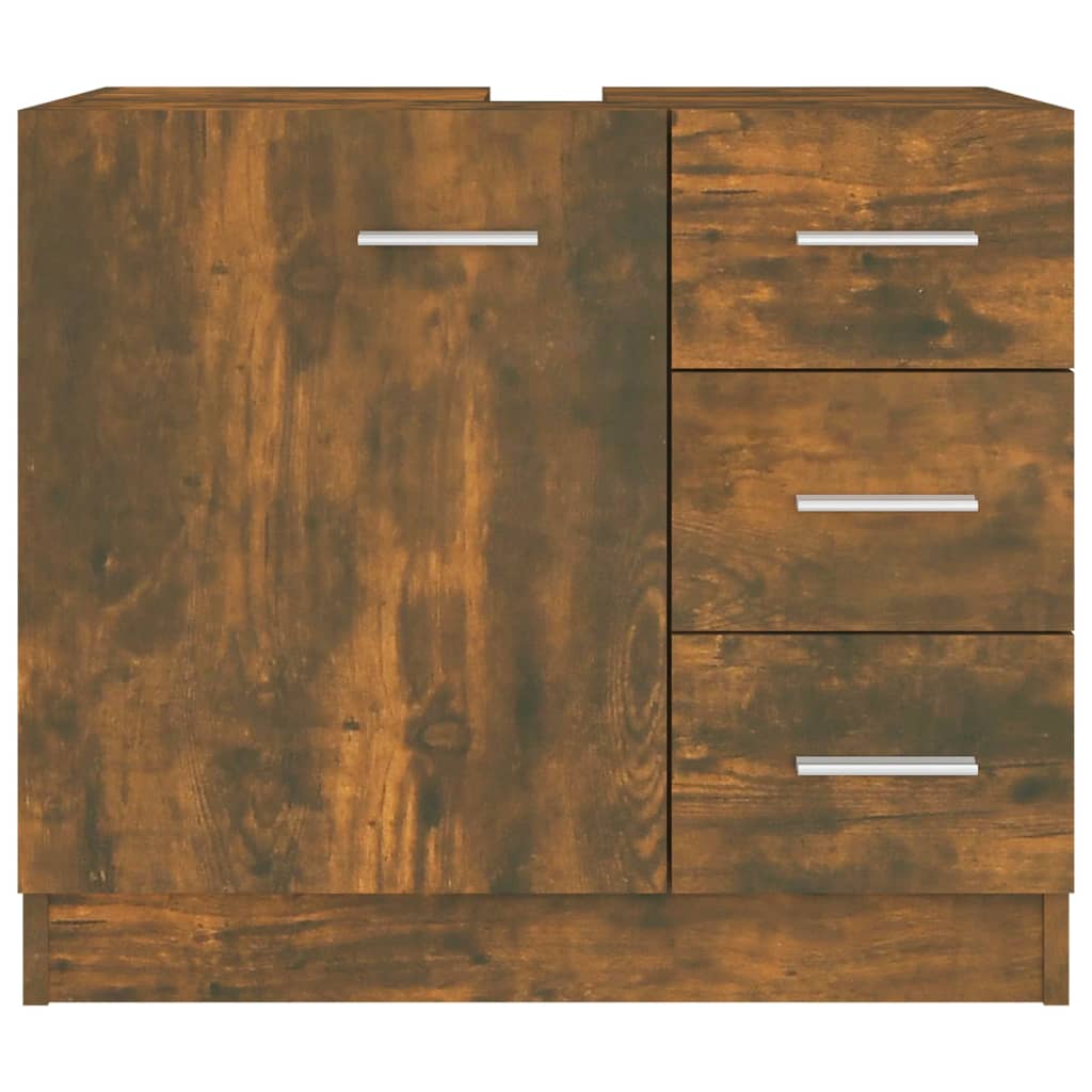 Meuble vasque 63x30x54 cm en bois travaillé