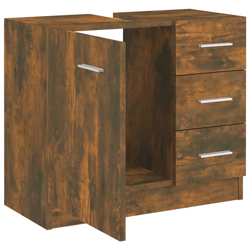 Meuble vasque 63x30x54 cm en bois travaillé