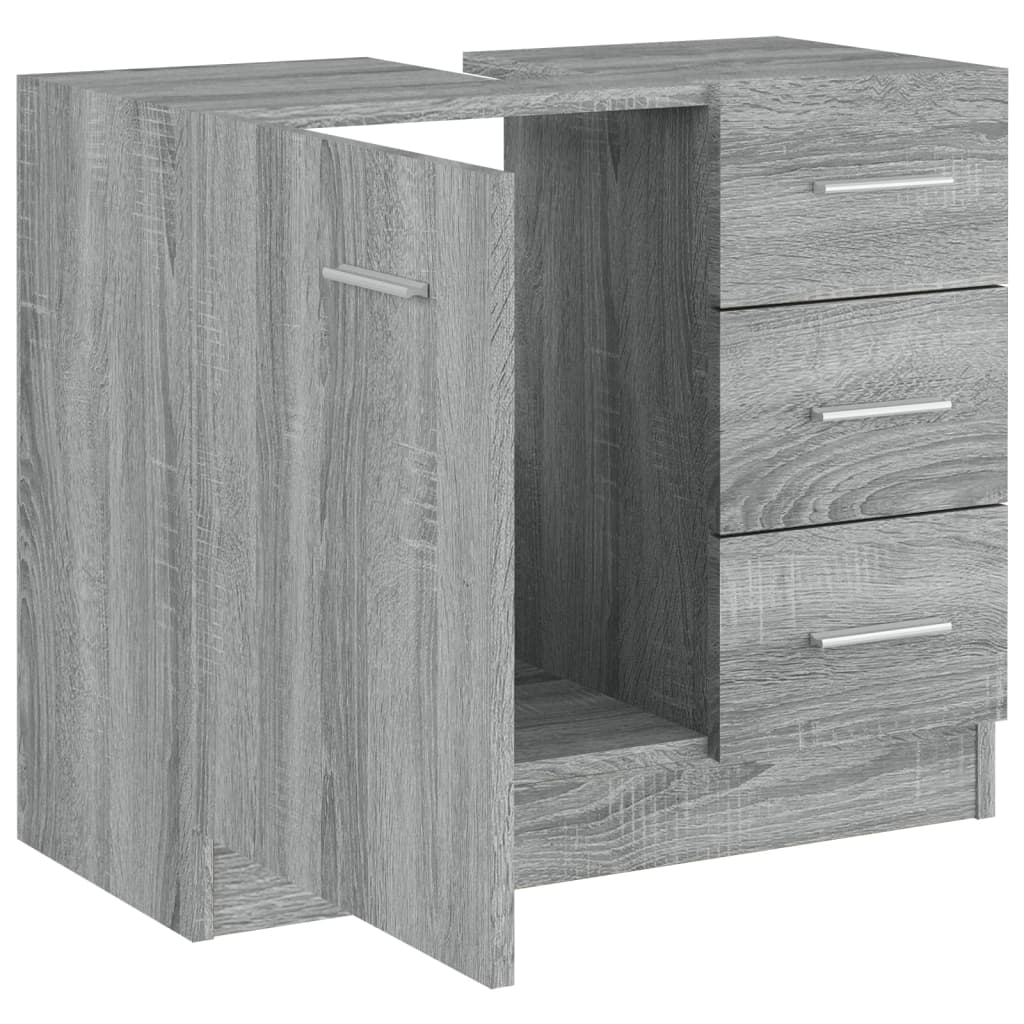 Wastafelkast 63x30x54 cm bewerkt hout eikenkleurig