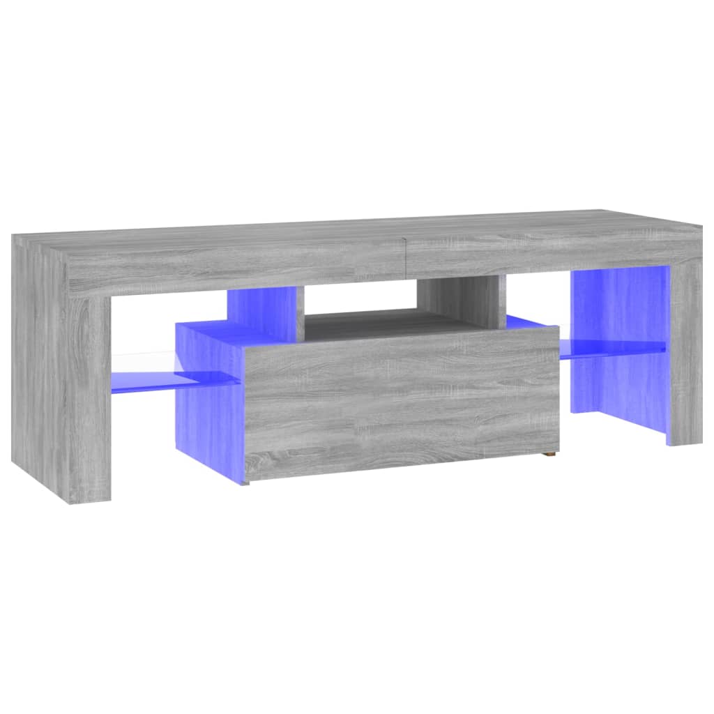 Tv-meubel met LED 120x36,5x40 cm bewerkt hout oud hout