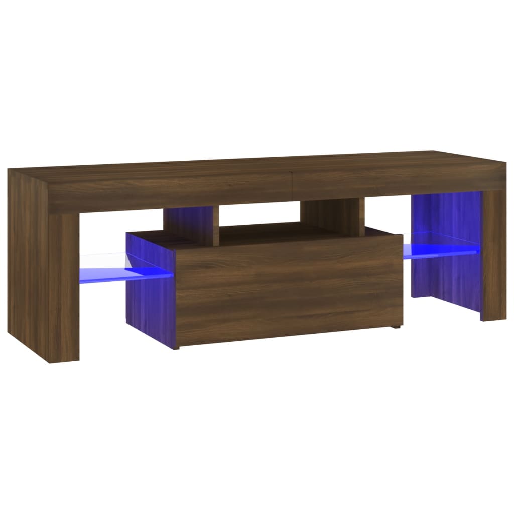 Tv-meubel met LED 120x36,5x40 cm bewerkt hout oud hout