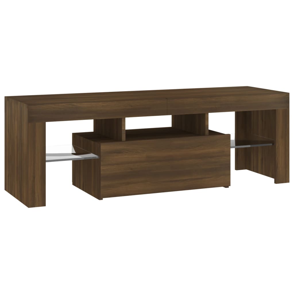 Tv-meubel met LED 120x36,5x40 cm bewerkt hout oud hout