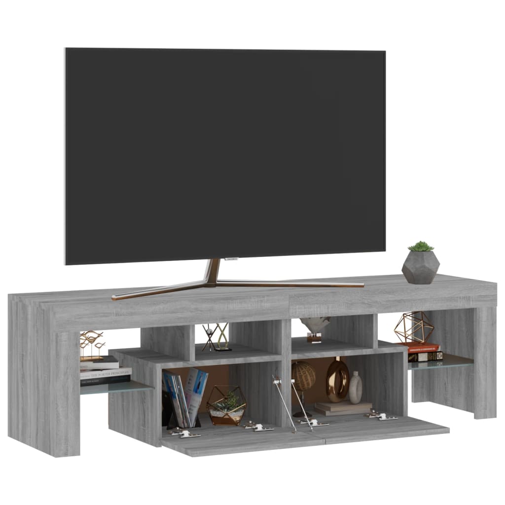 Tv-meubel LED-verlichting 140x36,5x40 cm gerookt eikenkleurig