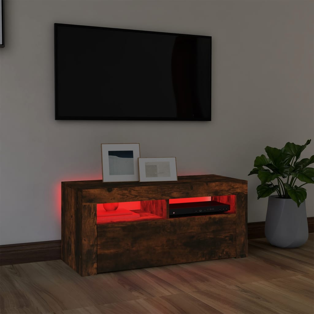 Tv-meubel met LED-verlichting 90x35x40 cm