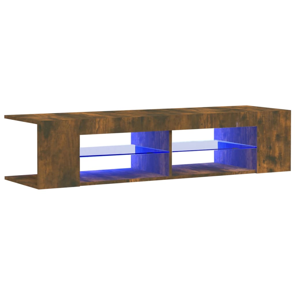 Tv-meubel met LED-verlichting 135x39x30 cm bruin eikenkleur