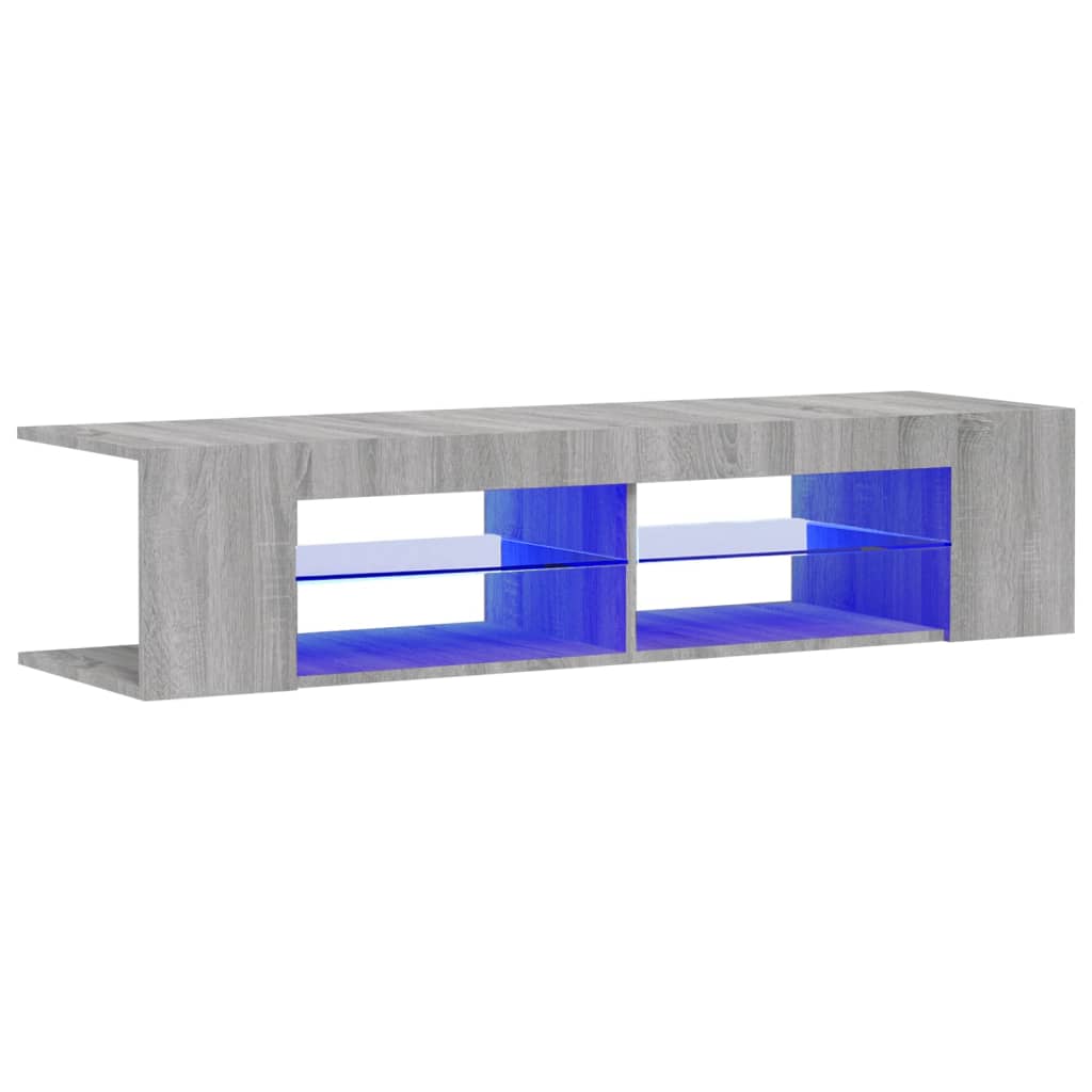 Tv-meubel met LED-verlichting 135x39x30 cm bruin eikenkleur