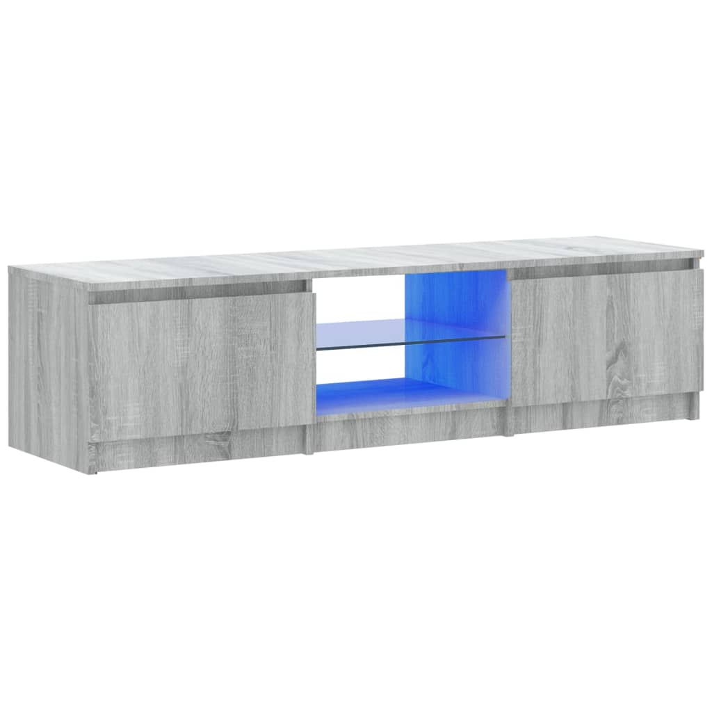 Tv-meubel met LED-verlichting 140x40x35,5 cm bruin eikenkleur