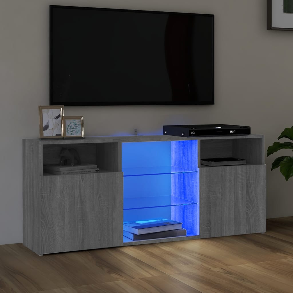 Meuble TV avec éclairage LED 120x30x50 cm