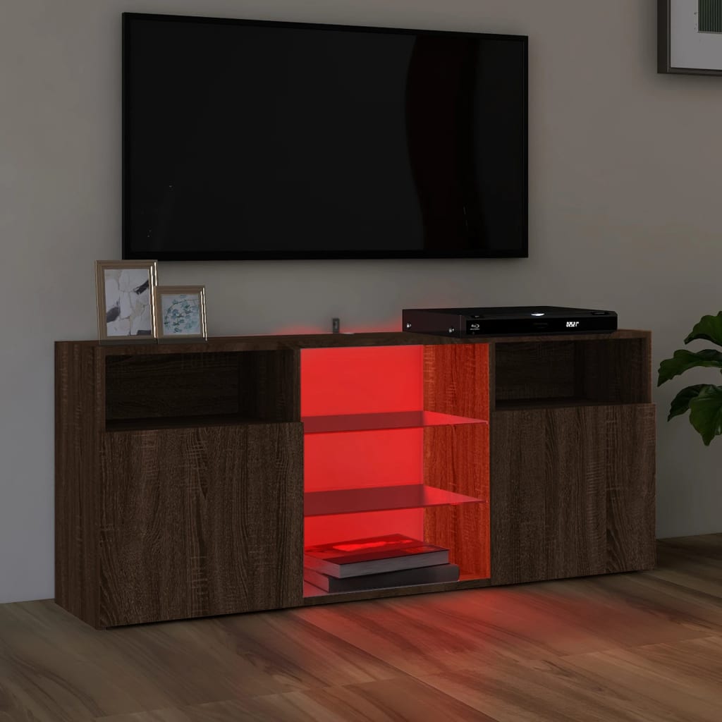 Meuble TV avec éclairage LED 120x30x50 cm