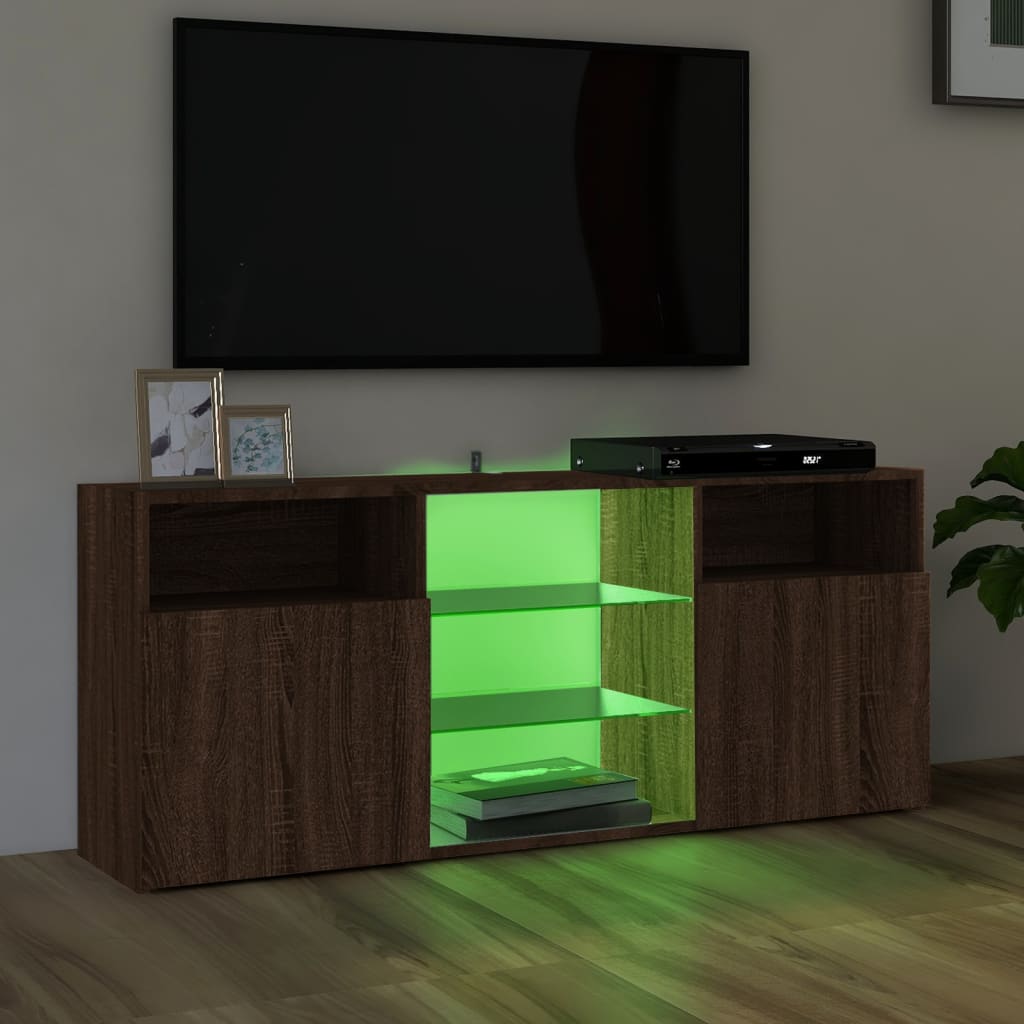 Meuble TV avec éclairage LED 120x30x50 cm