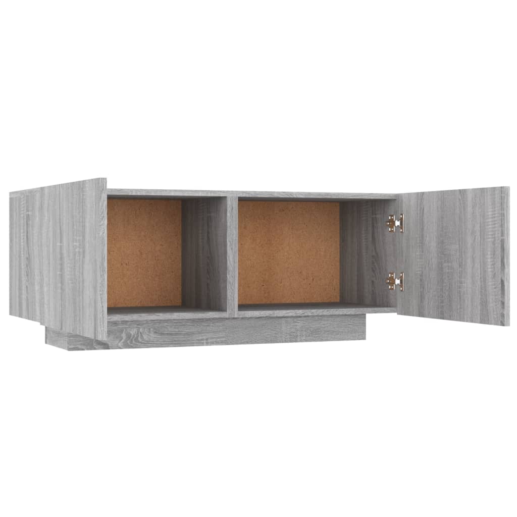 Meuble TV 100x35x40 cm ouvré en bois couleur chêne